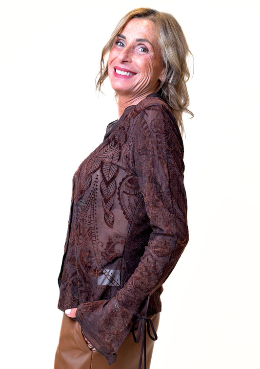 Respiro - Blusa Devoré con scollo a V