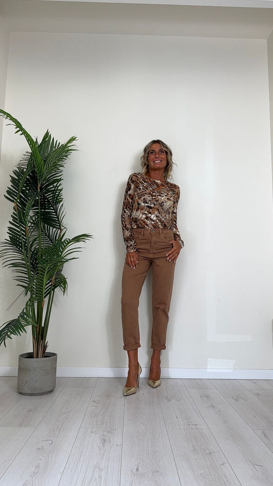 DAFNE - 1333P29 - PANTALONE BAGGY IN DRILL DI COTONE, TINTO IN CAPO