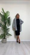 DAFNE - 9370P32 - CARDIGAN LUNGO VISCOSA DOPPIATA CON TRECCIA BORDO E MANICHE, CON TASCHE