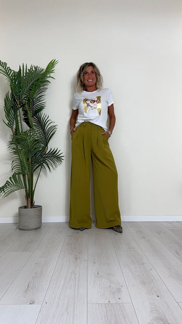 PLEASE - T7663IWB01 - T-SHIRT SLIM CON STAMPA VISO OCCHIALI