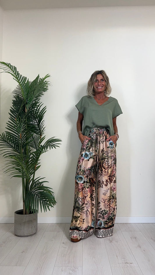 SUSYMIX - FB454BU - BLUSA VISCOSA SCOLLO A V STONDATA