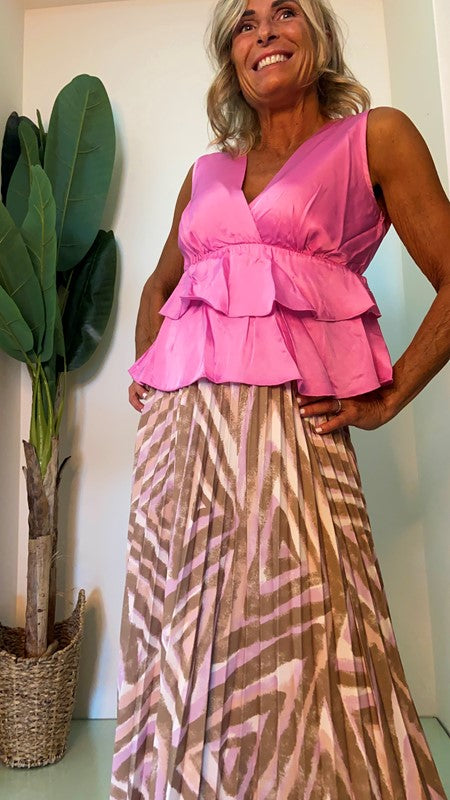 SUSYMIX - 23274BS - TOP VISCOSA SPALLA LARGA CON BALZE SCOLLO A V