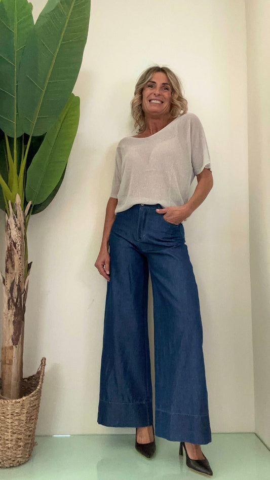 LALTERNATIVASTYLE - 1331P27 - PANTALONE PALAZZO CHAMBRY