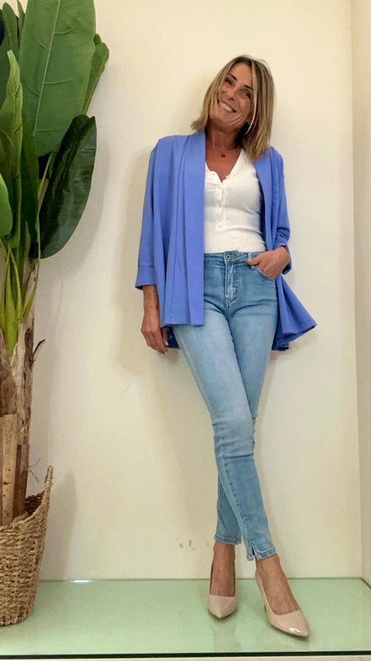 CHERRY BLUE - 24285P25 - GIACCA PUNTO MILANO COLLO SCIALLATO