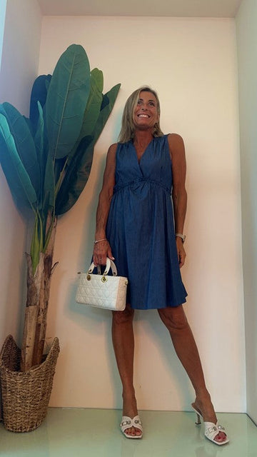 SUSYMIX - OMD378Q265 - ABITO CHAMBRAY SCOLLO INCROCIATO