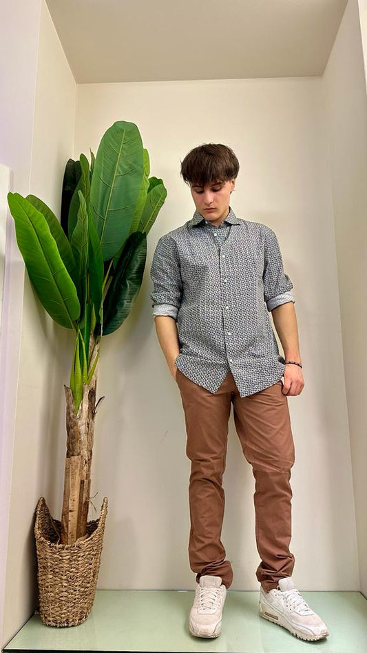 ALCOTT - CF2426UO - CAMICIA MICRO FIORE POPELINE