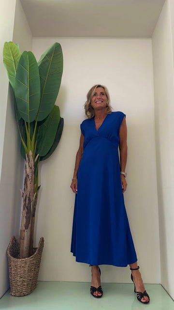 PLEASE - A1VPBLA000 - ABITO RASO SCOLLO INCROCIATO STONDATO