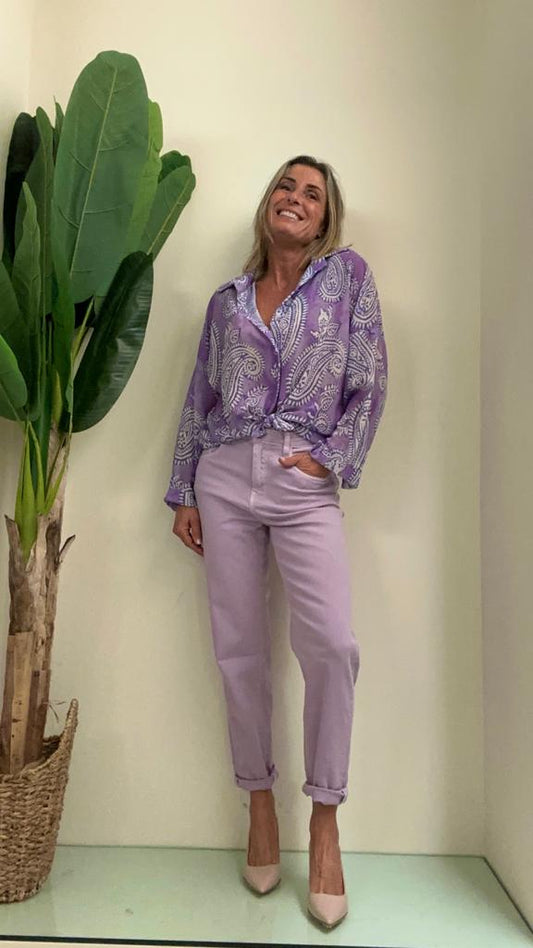 DAFNE - 1372P29 - PANTALONE DRILL COTONE GAMBA MORBIDA