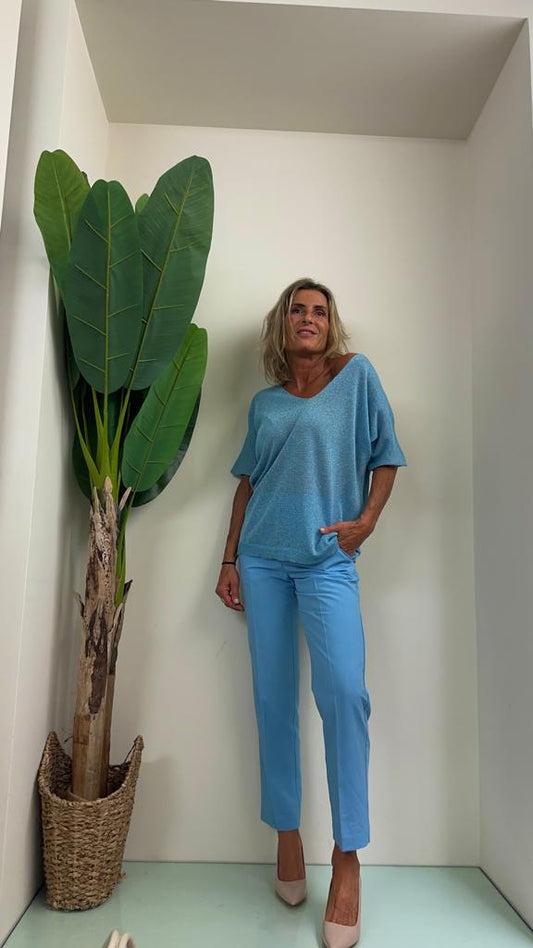 VICOLO - 22181E - MAGLIA V INSERTI LUREX