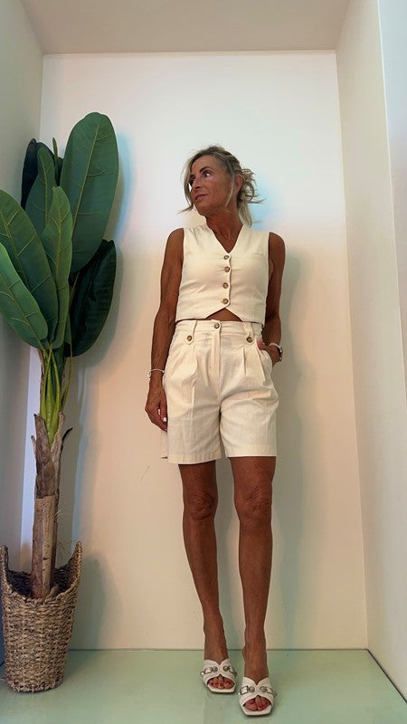LALTERNATIVASTYLE - 3570P20 - GILET COTONE CROP TASCHINO FILETTO