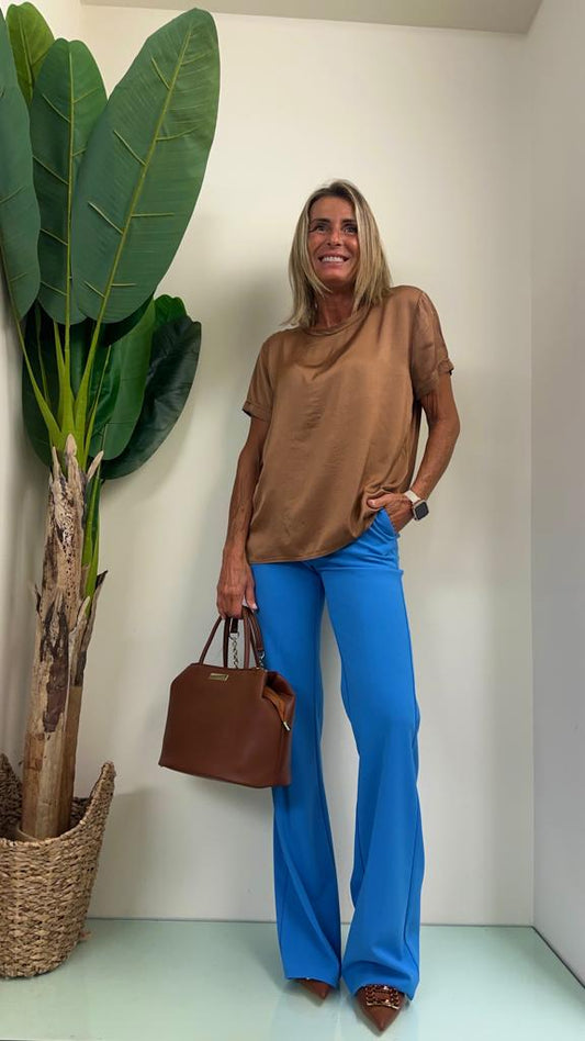 DAFNE - 45568P12 - BLUSA PURA VISCOSA MANICA CORTA