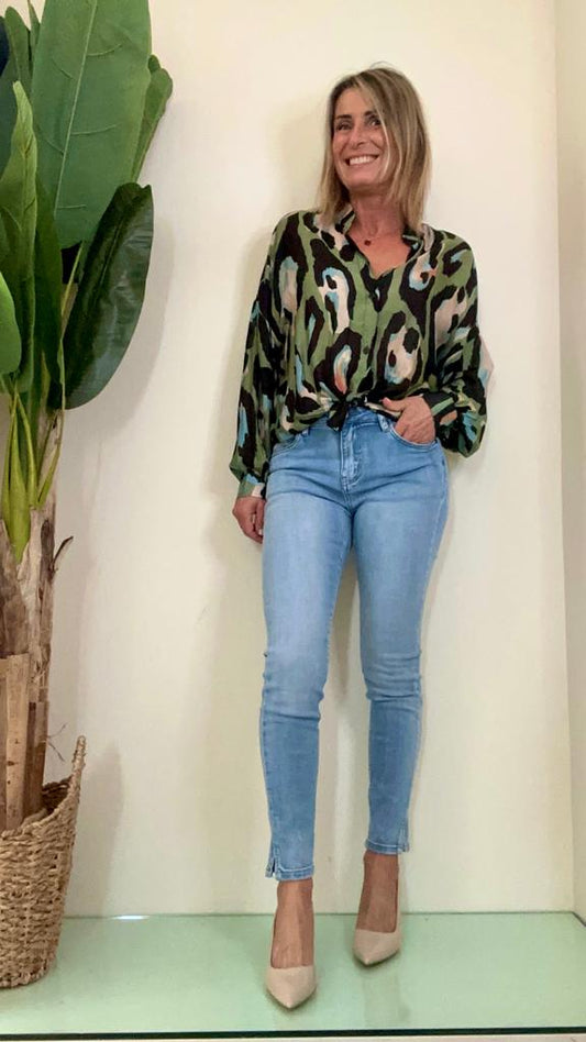 DAFNE - 9183P29 - JEANS MANO SETA SKINNY SPACCHETTI FONDO