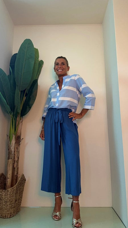 GIORGIA & JHONS - 60503SS23 - PANTALONE VISCOSA EL. VITA C/CINTURA