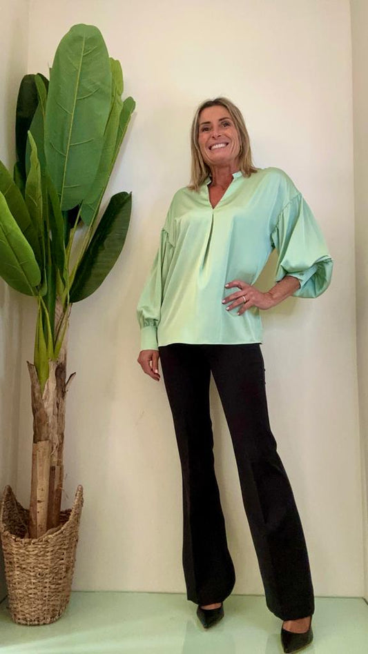 GIORGIA & JHONS - 60066SS23 - BLUSA RASO SCOLLO V MANICA AMPIA