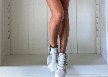 DIVINE FOLLIE - 103D - SNEACKER ALTA PELLE +STELLA +INSERTI CAMOSCIO