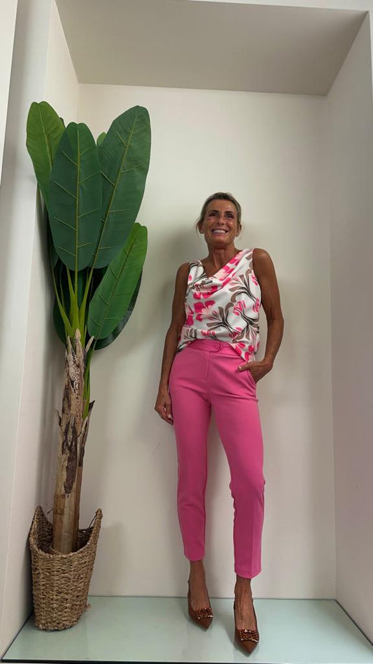IMPERIAL - PVN2FAW - PANTALONE CREPE SIGARETTA INSERTI RASO