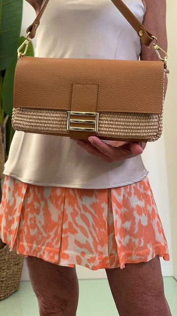 LALTERNATIVASTYLE - 5574P34 - MEDIUM BAG IN PELLE E RAFFIA