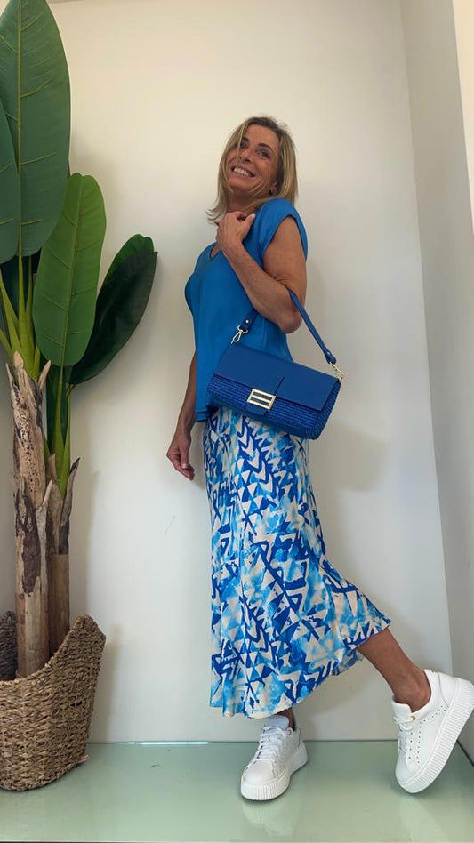 LALTERNATIVASTYLE - 5574P34 - MEDIUM BAG IN PELLE E RAFFIA