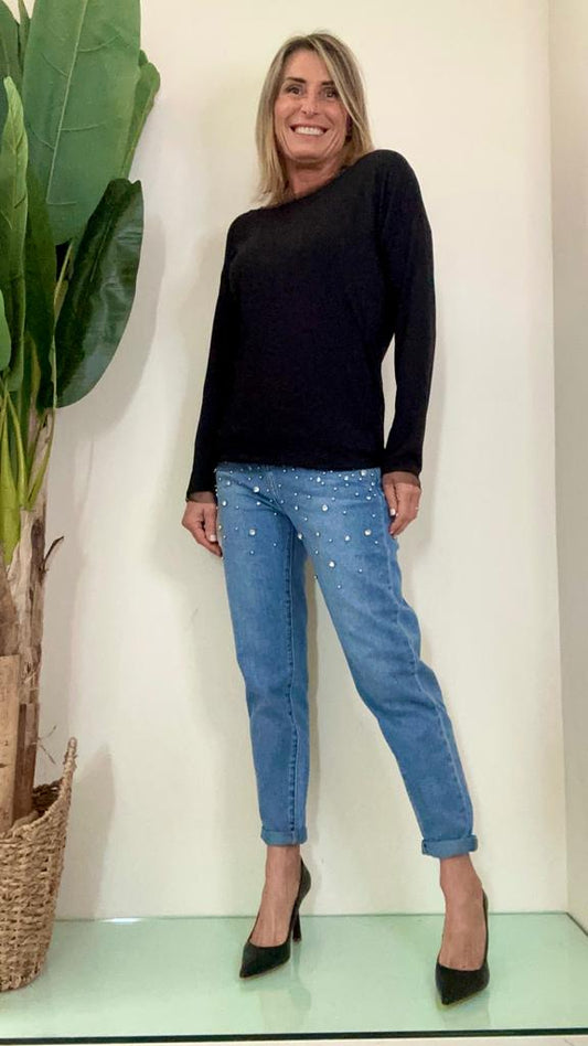 DAFNE - 18136P17 - T-SHIRT VISCOSA INSERTI TULLE