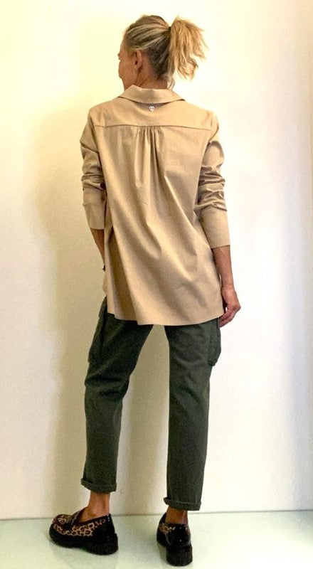 PLEASE - C0OEWV6000PE23 - CAMICIA POPELINE STONDATA