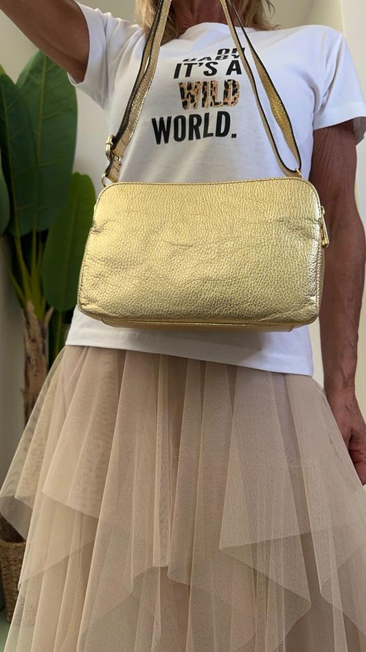 LALTERNATIVASTYLE - 5692P29 - MINI BAG METAL DOPPIA ZIP CON TRACOLLA