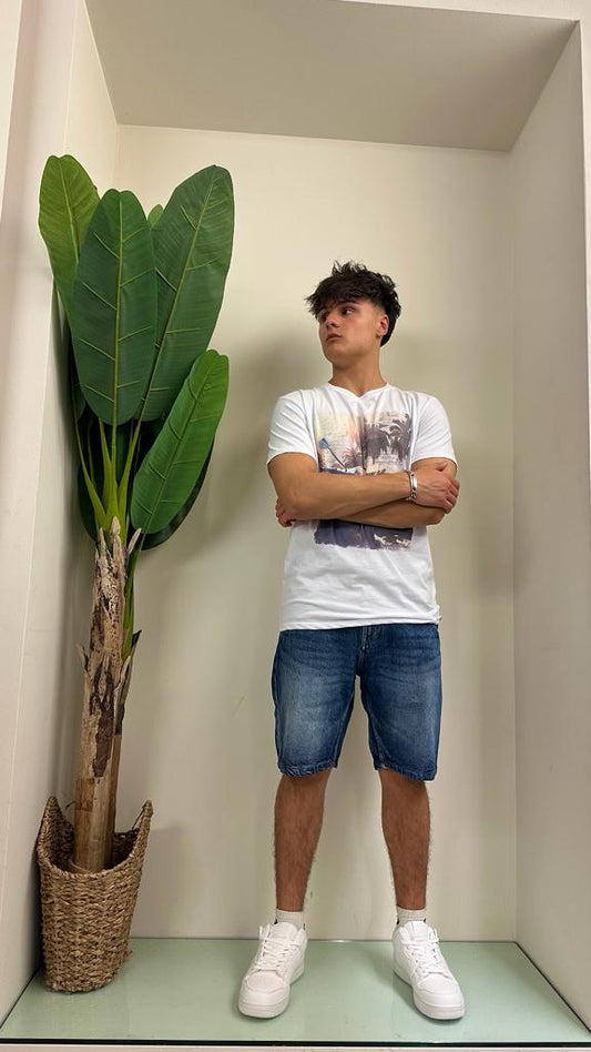 ALCOTT - BE4125UO - BERMUDA JEANS STONE WASHED TELA FERMA