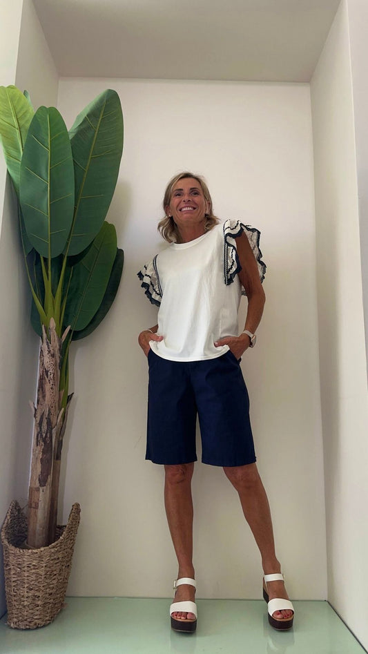 DAFNE - 329P23 - T-SHIRT MANICA ALETTA SANGALLO
