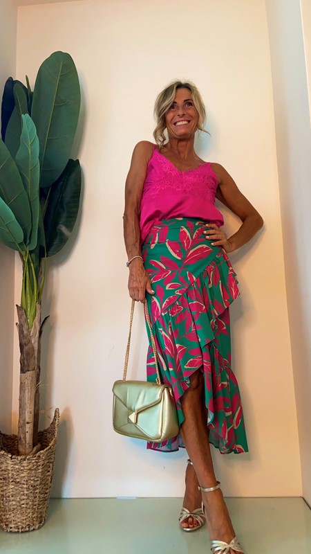 SUSYMIX - 23334 - TOP RASO INSERTO PIZZO