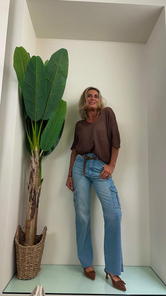 VICOLO - 22181E - MAGLIA V INSERTI LUREX