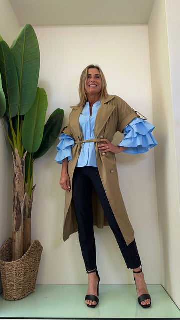 SUSYMIX - 76767 - TRENCH COTONE MANICA CORTA RIGIRATA