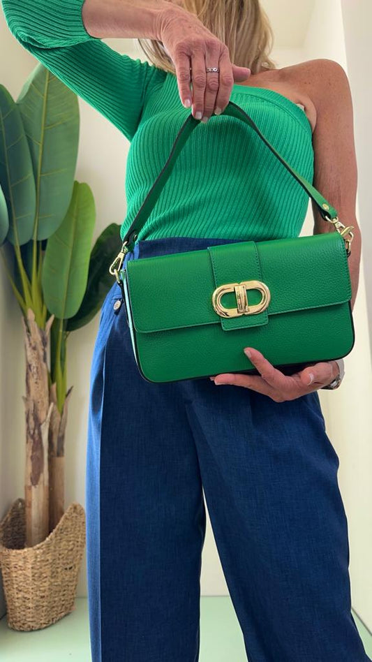LALTERNATIVASTYLE - 5690P36 - MEDIUM BAG CON TRACOLLA IN PELLE MORSETTO ORO