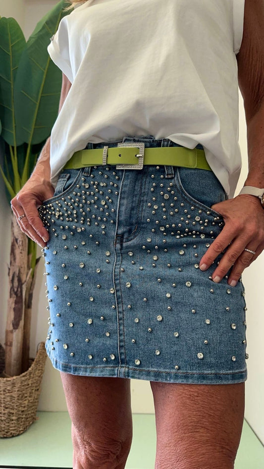 DAFNE - CINTSTRASSP8 - CINTURA SEMIELASTICA FIBBIA CRISTALLI