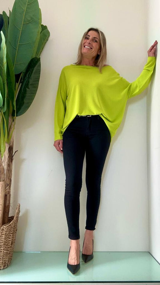 DAFNE - 8223P26 - MAGLIA PURA VISCOSA STONDATA CON ORLINO FIT AMPIO
