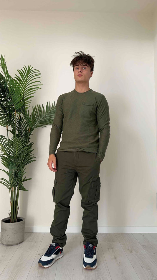 ALCOTT - MA0076UOAY14 - PULL COTONE PARICOLLO CON TASCHINO