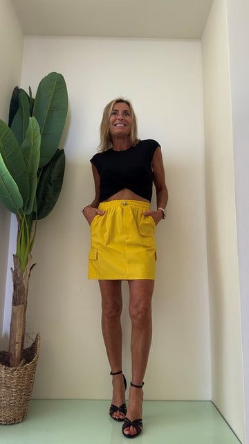 IMPERIAL - TP97FTW - T-SHIRT CROP NODO RIPRESO