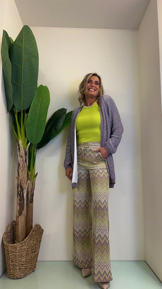 DAFNE - 1142 - CARDIGAN LUREX COSTA INGLESE CON LAME'