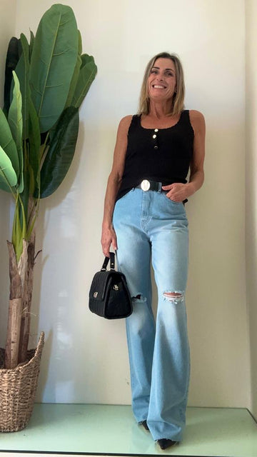 SUSYMIX - SM126 - JEANS PALAZZO TAGLIO GINOCCHIO