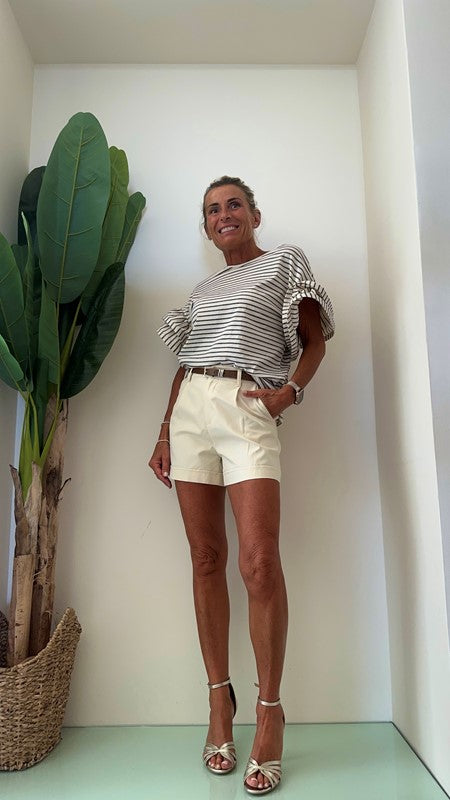 DAFNE - CHX6569P27 - BERMUDA COTONE, 1 PINCES C/CINTURA