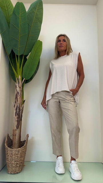 TWEED - R7865P13 - MAGLIA GIROCOLLO SMANICATA STONDATA PIU LUNGA DIETRO