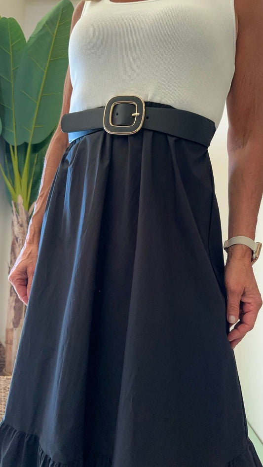 DAFNE - CINTQUASMUPORP8 - CINTURA SEMIEL. FIBBIA QUADRATA SMUSSATA PROFILI ORO