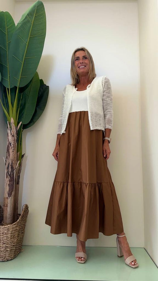 DAFNE - XD1703P24 - CARDIGAN COTONE FIAMMATO 1 BOTTONE