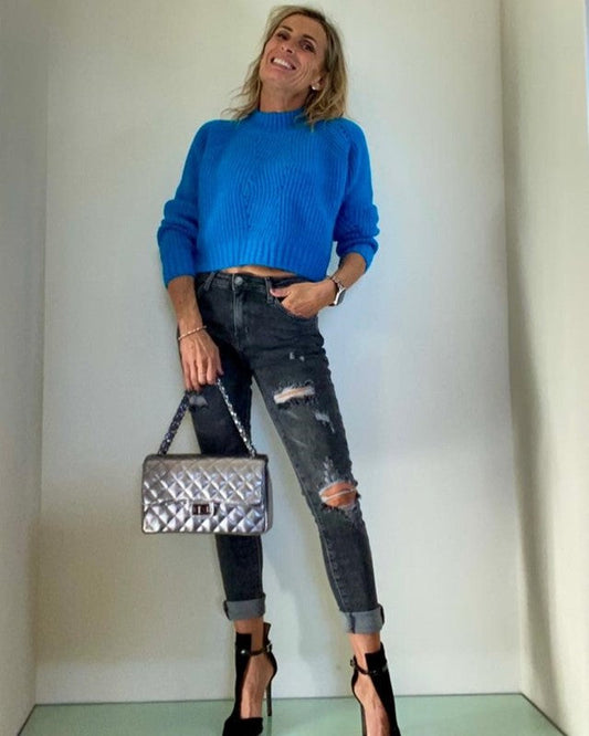LALTERNATIVASTYLE - A127P36 - MINI BAG DOPPIA TRACOLLA CATENA CON PELLE