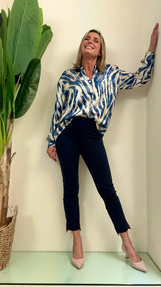 PLEASE - C0ULBW1000 - CAMICIA RASO FANTASIA ZEBRATA