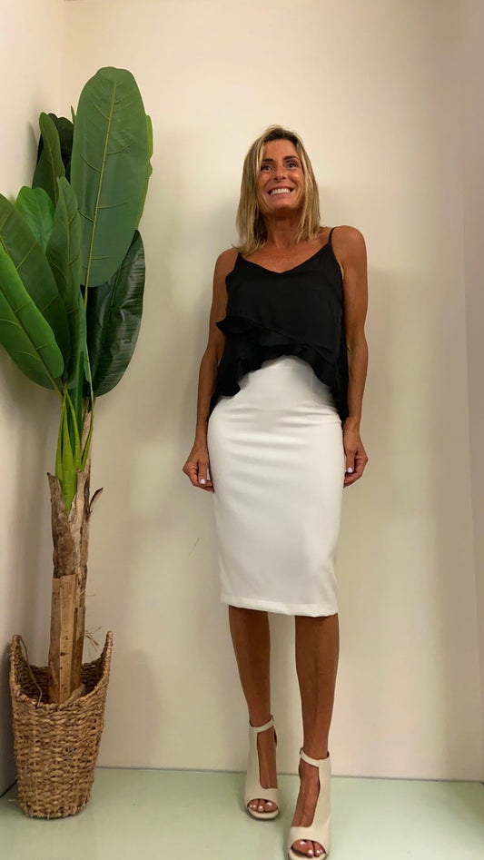 SUSYMIX - 23182BS - TOP VISCOSA SPALLINE CON BALZE