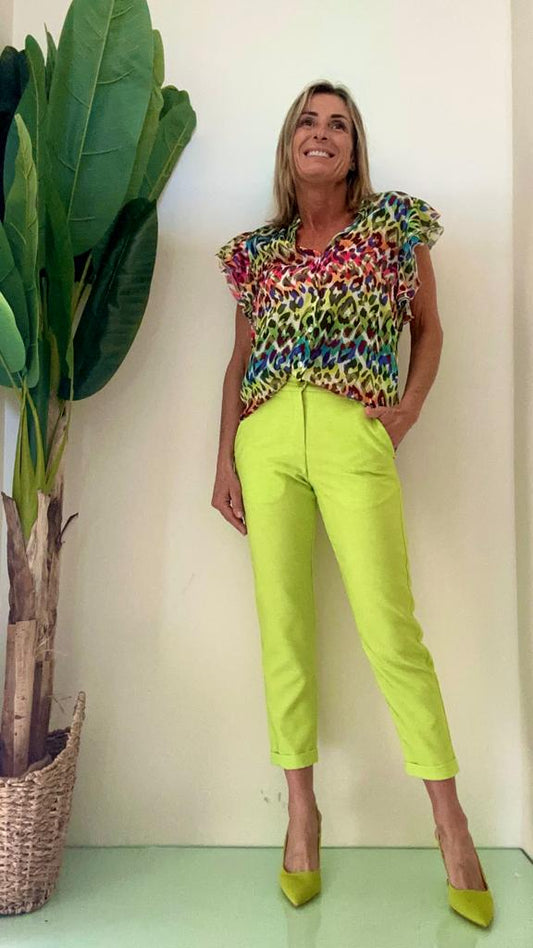 IMPERIAL - PTA9FFB - PANTALONE TESSUTO MELANGE CON RISVOLTINO