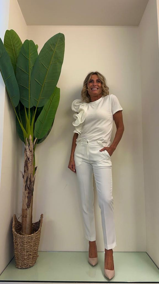 GIORGIA & JHONS - 60227SS23 - PANTALONE SIGARETTA TESSUTO TECNICO LEGGERO