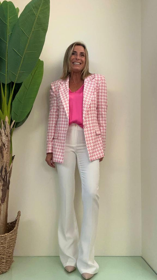 GIORGIA & JHONS - 30038SS23 - GIACCA 1 BOTTONE FANTASIA PIED DE POULE