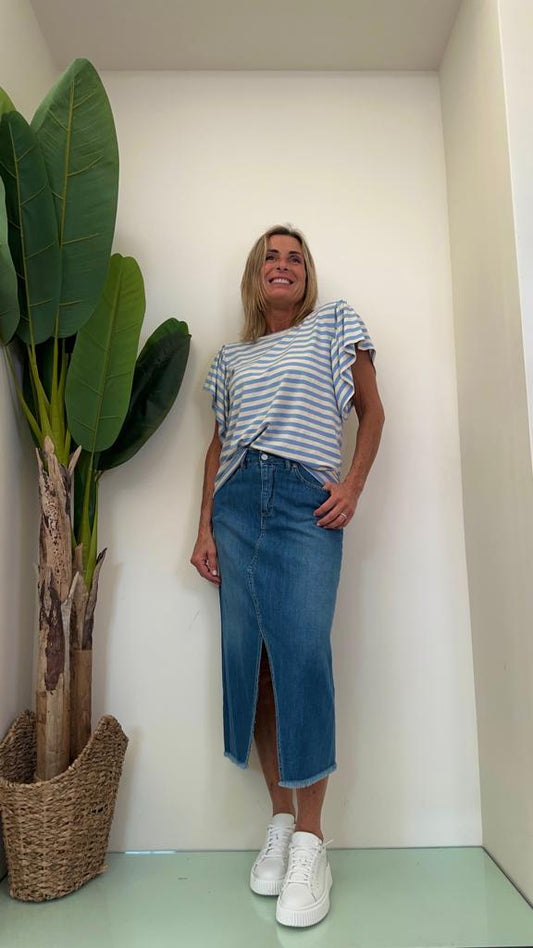 SUSYMIX - 9647 - T-SHIRT VISCOSA RIGHE MANICA RUOTA