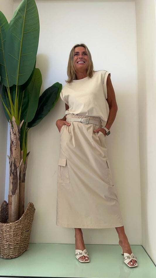 DAFNE - G2538P28 - GONNA LUNGA TASCHE EL.VITA PIATTA