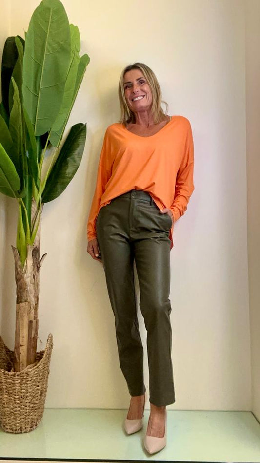 SUSYMIX - 83802 - T-SHIRT VISCOSA OVER V TAGLIO LASER